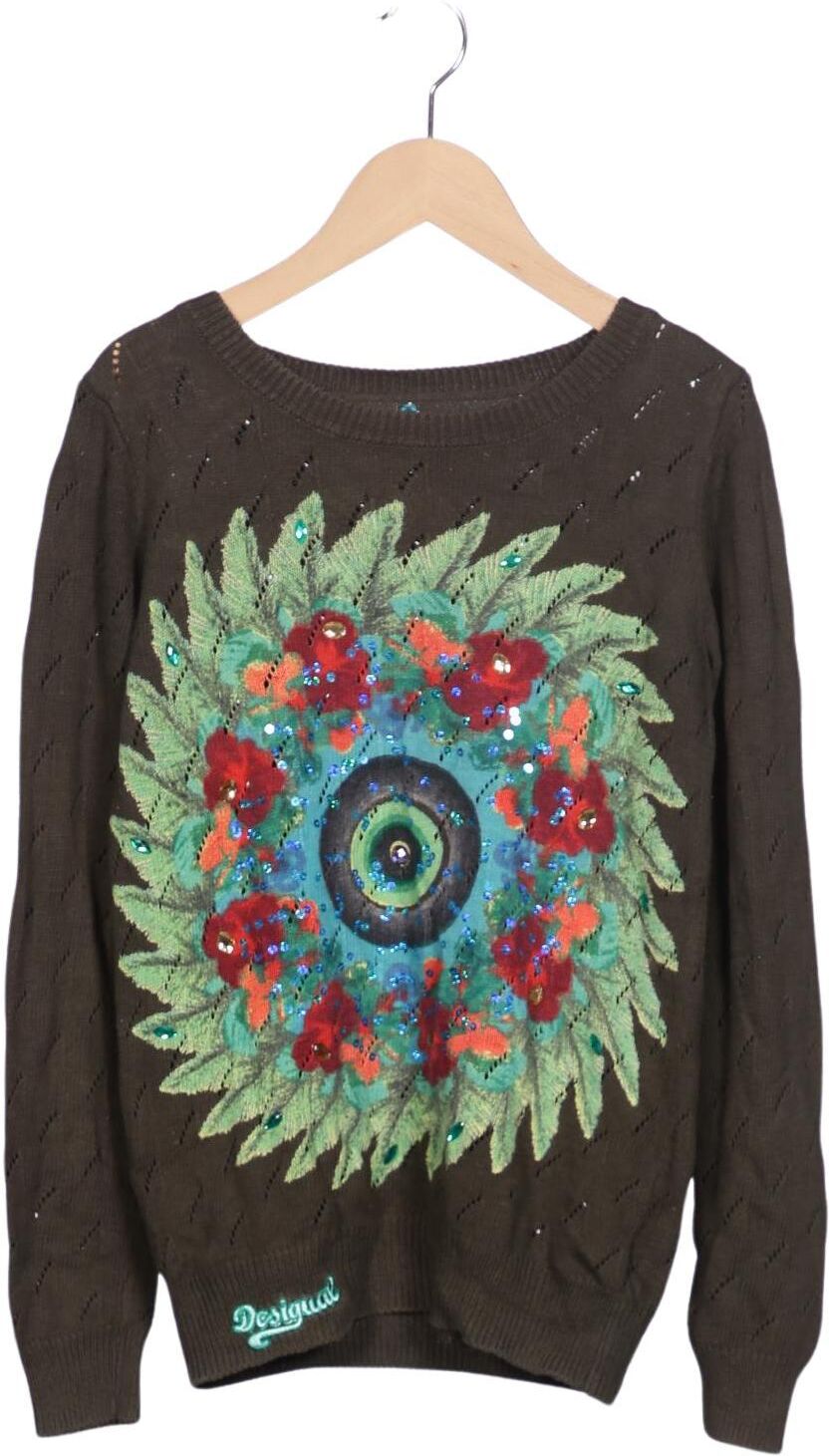 Desigual Damen Pullover, Braun, Gr. S, Baumwolle - Second Hand