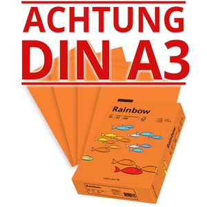 Papyrus Kopierpapier Rainbow 88042434, A3, 80g/qm, orange, 500 Blatt