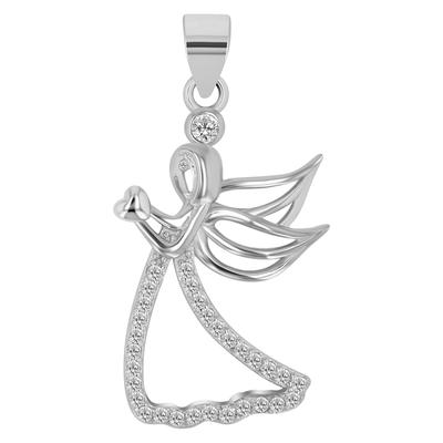 Engelanhänger AKZENT "Lino" aus 925 Sterlingsilber, rhodiniert, langlebig", silber (silberfarbig), Schmuckanhänger, Damen, Silber 925 (Sterlingsilber)