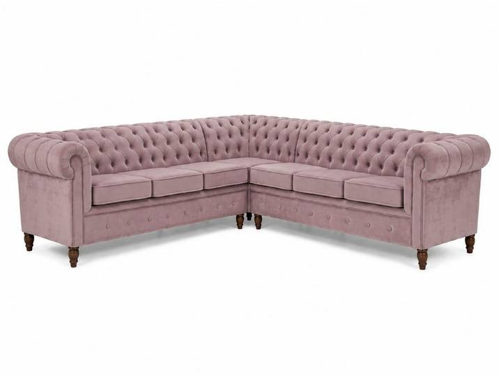 Xlmoebel Ecksofa Luxuriöses rosa Chesterfield Ecksofa für das Wohnzimmer, 2 Teile, Special features