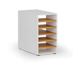 Regalschrank für Arbeitstisch PRIMO WHITE, rechts, weiß/Buche