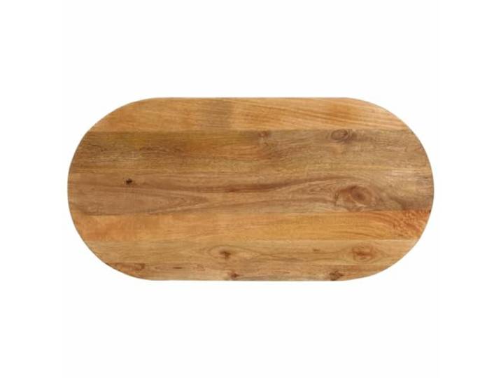 PTUGUOF Tischplatte 120x60x3,8 cm Oval Massivholz Mango Ersatztischplatte, Rustikales Design, Vielseitig Kombinierbar, Leicht Zu Reinigen