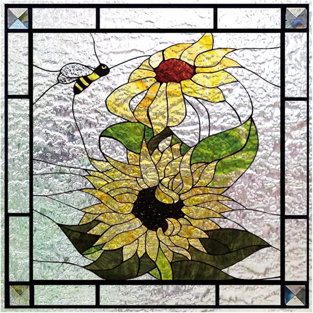 Statische Raamfolie Art Deco Design Melkglas - 40 x 80 cm
