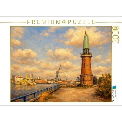 CALVENDO Puzzle Leuchtturm Ellerholzhafen - Hamburg Steinwerder | 2000 Teile Lege-Größe 90 × 67 cm Foto-Puzzle für glückliche Stunden