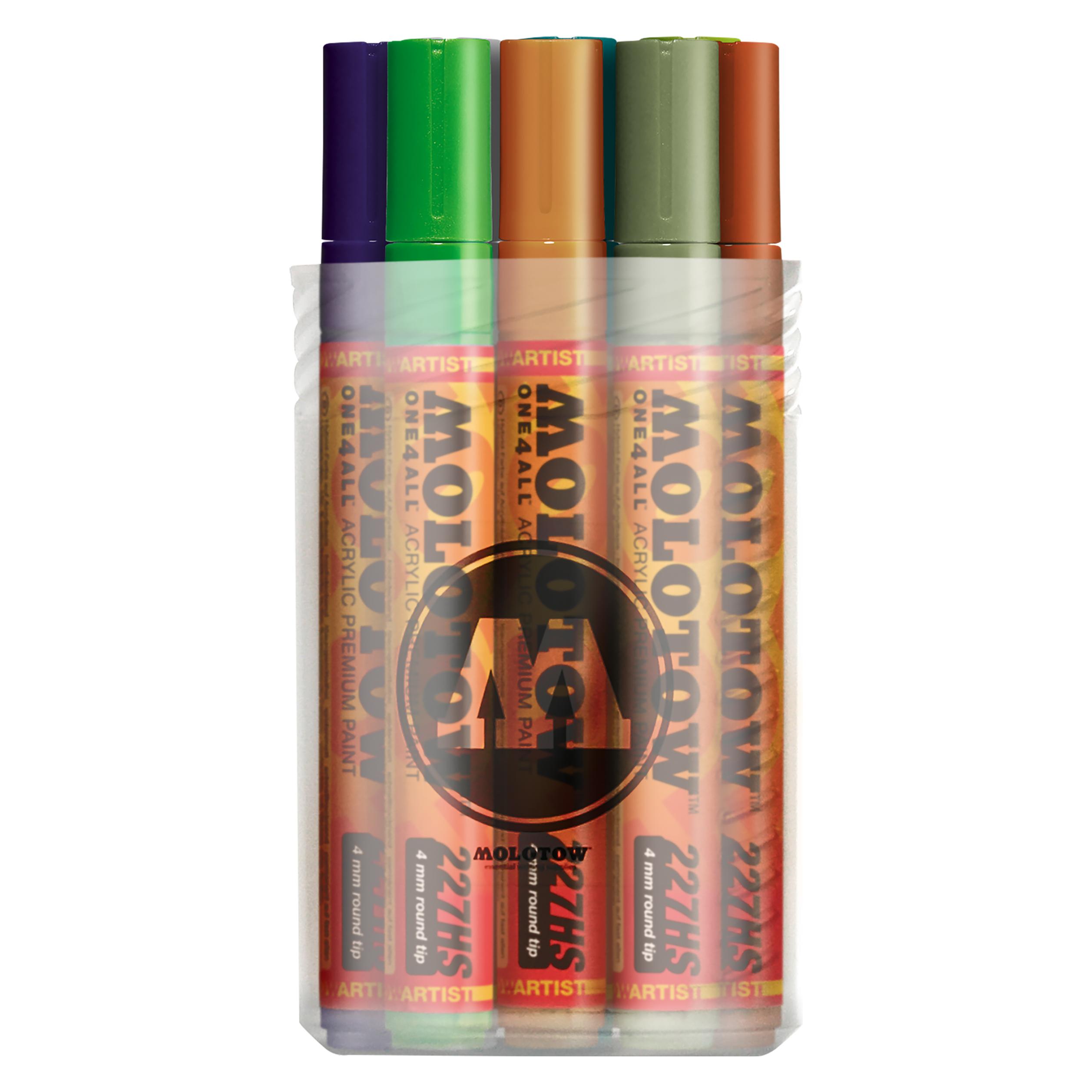 Molotow Permanentmarker One4All 227 HS nachfüllbar 4mm sortiert VE=12 Stück Stiftebox (12x) (MO200164)