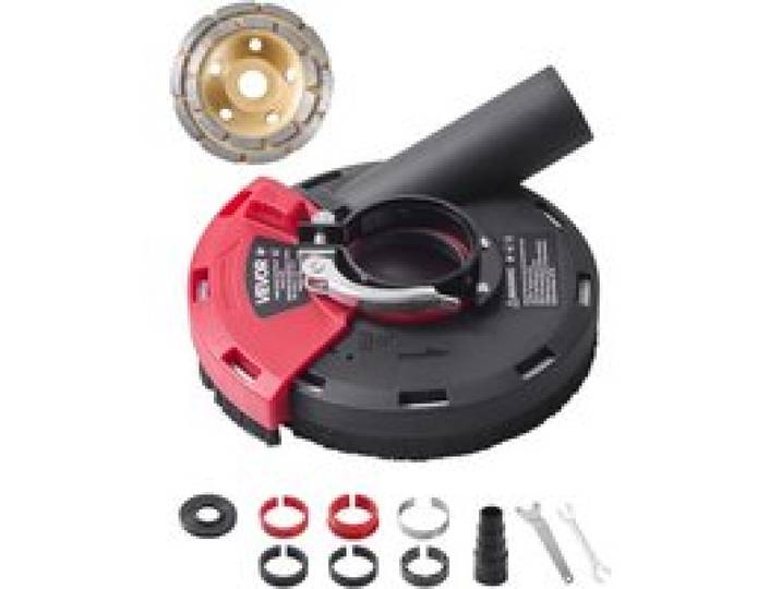 VEVOR Capot de Protection pour Meuleuse d'Angle 100-125 mm Capot Anti-poussière pour Meuleuse Angulaire, avec 6 Rondelles de Serrage, Meule 125 mm, Protection pour Meulage de Surfaces en Bois, Béton