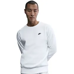 NIKE Club Crew Fleece-Sweatshirt Herren 100 - white/black 3XL