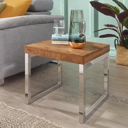 Couchtisch quadratisch 45cm Sheesham Massivholz Wohnzimmertisch Beistelltisch
