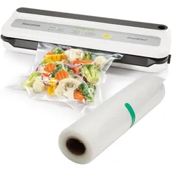 Casativo Vakuumiergerät, 110 Watt, inkl. 4er-Folienrollen Set, 20x300 cm & 20x500 cm, Vakuumiergerät