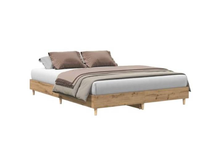 PUGYNBK Bettgestell Eiche handgefertigt, 140 x 200 cm Robustes technisches Holz, atmungsaktiver Lattenrost, stabile Beine, ohne Matratze