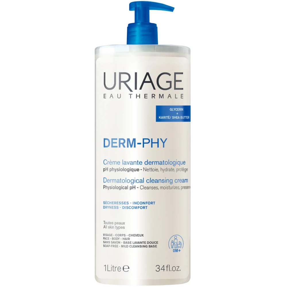 Uriage Crema corporal nutritiva y limpiadora sin jabón 1000mL