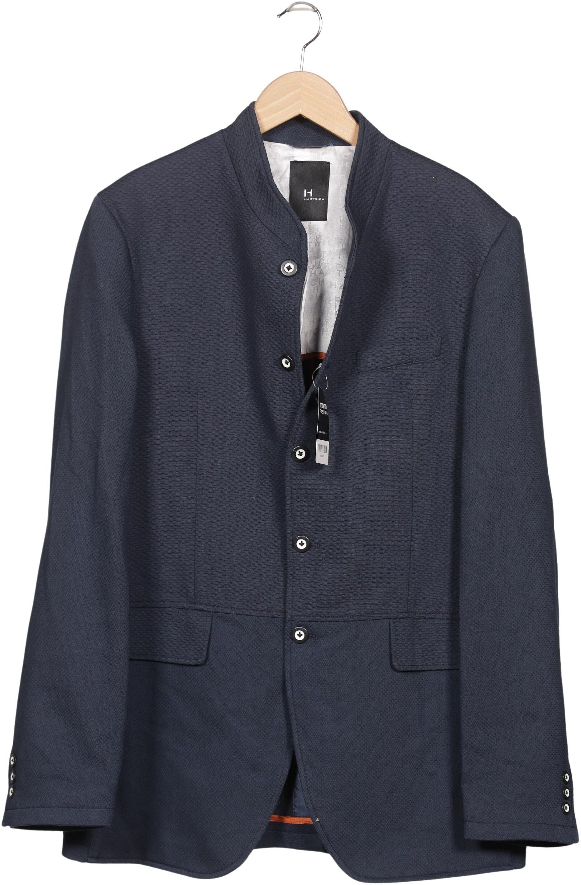 Hartwich Herren Jacke, Marineblau, Lang-Gr. EU 106, Viskose / Baumwolle - Second Hand