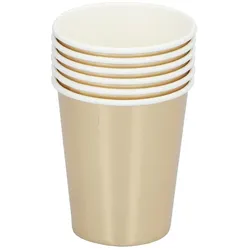 Party Casa, Einweggeschirr, Papierbecher metallic 6er-Set (6x)