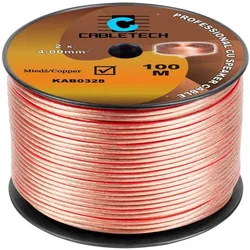 Cabletech 4-mm-Lautsprecherkabel (0.22 m, 4 mm2), Lautsprecherkabel, Transparent