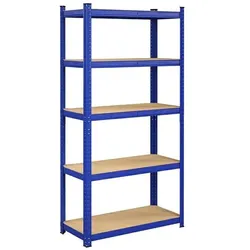 Songmics, Kellerregal, Lagerregal 200 x 100 x 50 cm blau Max. statische Belastbarkeit jeder Ablage: 120 kg