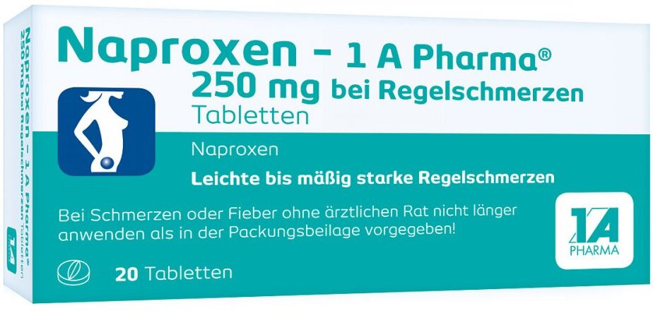 Naproxen-1A Pharma Naproxen - 1 A Pharma® 250 mg bei Regelschmerzen 20stk