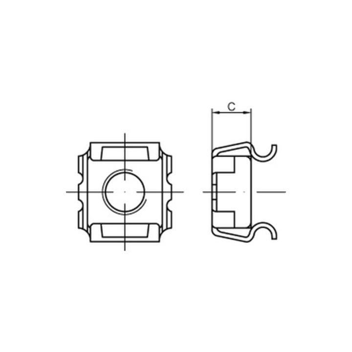 Käfigmuttern St. M 5 - 8 galvanisch verzinkt, Typ SMG gal Zn S ; Industrial Quality Supplies (881090100050008)