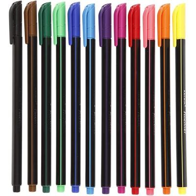 Creativ Company Colortime Fineliner Marker, Strichstärke 0,6-0,7 mm, Sortierte Farben, 12 Stk