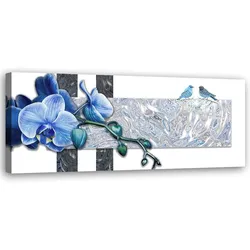WANDBILD blaue orchidee