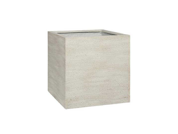 Hochwertiger In-/Outdoor Blumentopf „Cement & Stone Block“ Beige Washed Pottery Pots