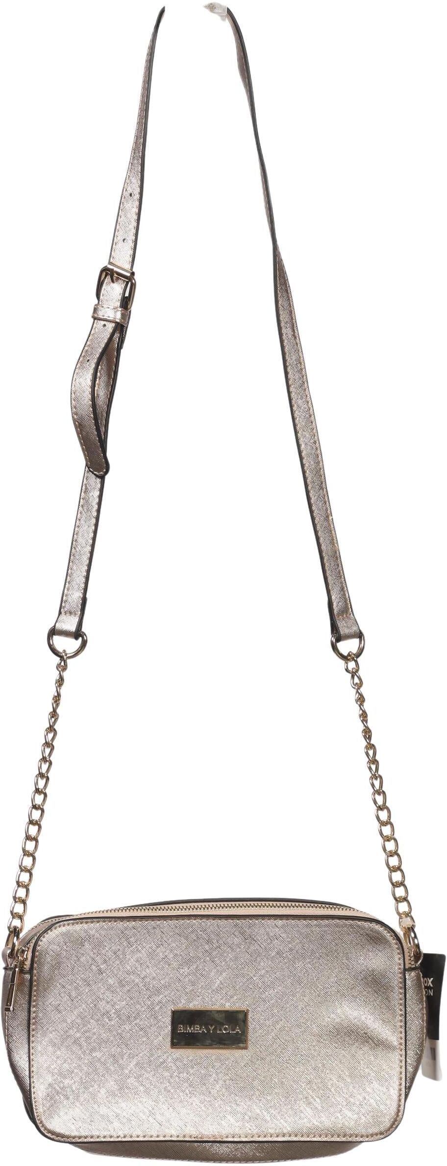 Bimba y Lola Damen Handtasche klein, Gold, Kunstleder - Second Hand