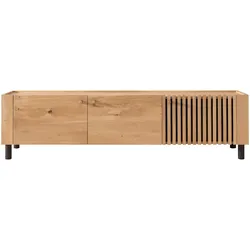 Massivholz »Ascona« Lowboard III 200x51x45 cm / mit Inlay Anthrazitglas