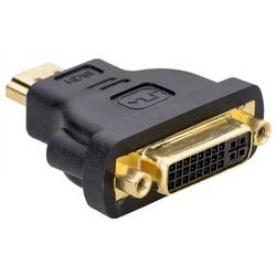 Akyga AK-AD-02 DVI Adapter [1x DVI-Buchse 24+5pol. - 1x HDMI-Stecker] Schwarz vergoldete Steckkontakte 48 mm