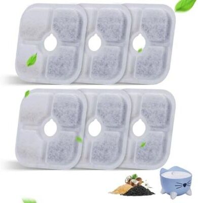 Uplifted Finds Triple Filtration Replacement Filters For PIXI Cat Water Drinking Fountain Pack 6 Pcs
