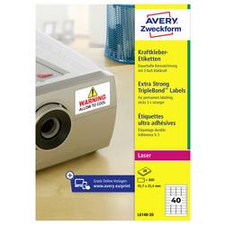 Avery-Zweckform L6140-20 Kraftkleber-Etiketten 45.7 x 25.4 mm Polyester-Folie Weiß 800 St. Permanent haftend Farblaserdrucker, Laserdrucker, Farbkopierer,