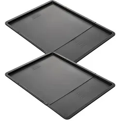 Zenker 2er-Set erweiterbare Backbleche - - Schwarz Metallic - 37 bis 52 x 33 cm, Backblech, Schwarz