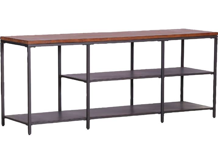 Lowboard, Massivholz & Metall, Schwarz, 170×70×50 cm, Vintage, Gutmann-Factory