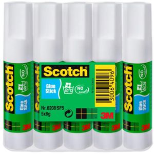 Scotch Klebestift Glue Stick, 8g, lösungsmittelfrei, 5 Stück