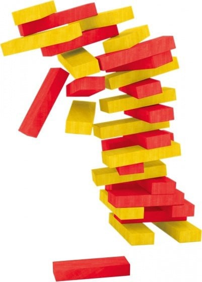 Just Games Stapelblokken Buurman & Buurman in hout, rood/geel