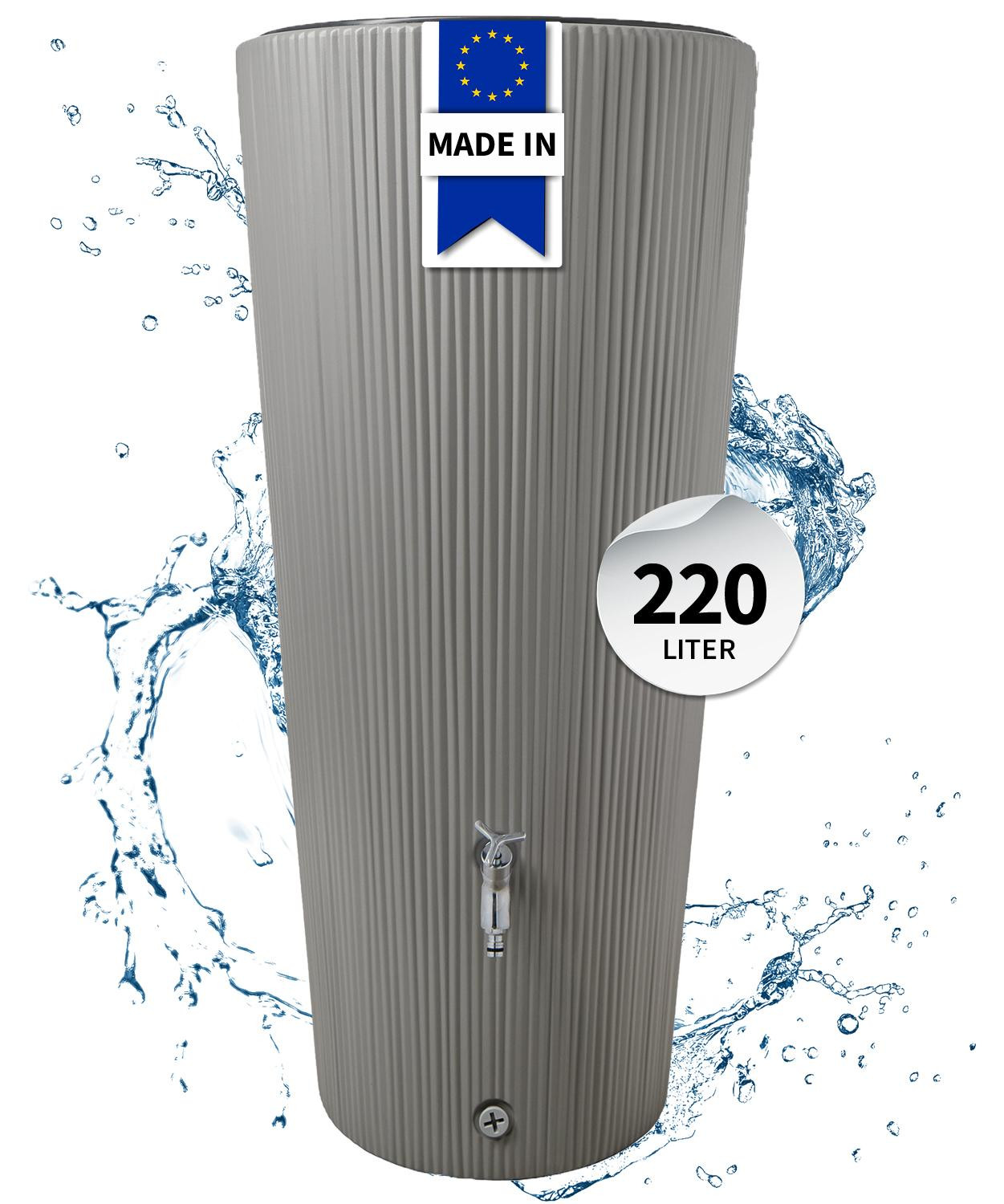 Graf Garantia Linus 2in1 regenwatertank 220 L zinkgrijs inclusief plantschaal