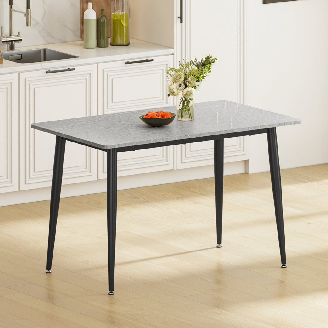 Brayden Studio Metal Base Dining Table Grey