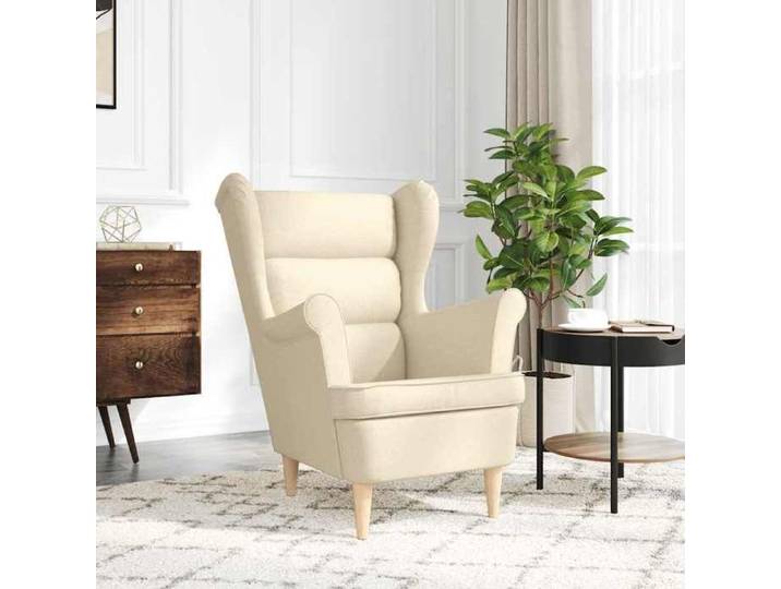 CLARENCE® Fauteuil simple - Chaise-Canapé - pour salon/chambre/bureau - crème 74x84x100 cm tissu LV5181