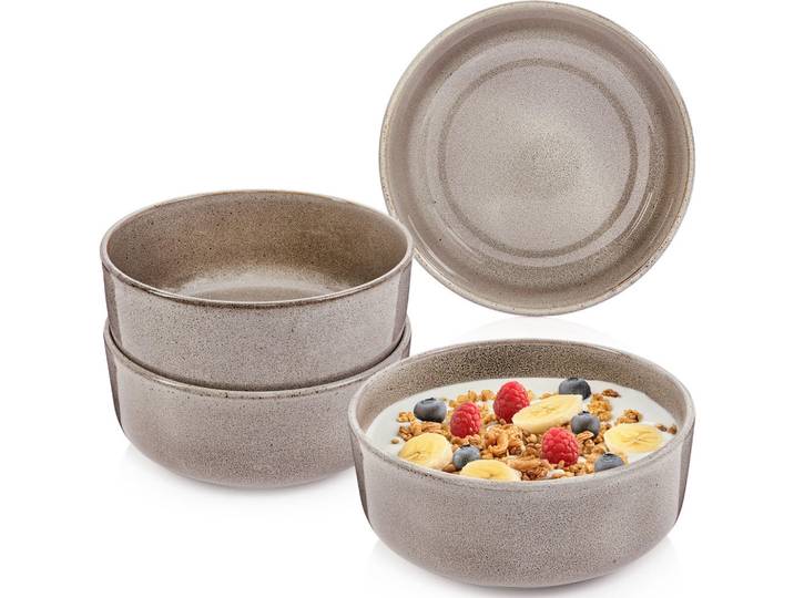 Sänger Schalen SET Kairo Clay - 4 teilig aus Steingut, Grau, Keramik, kratzfest, Geschirr, Schalen & Schüsseln, Müslischalen