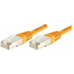 Exertis Connect Patchkabel F/UTP, CAT.6, orange, 50,0 m Patchkabel mit besonders schmalem Knickschutz (CAT6, 50 m), Netzwerkkabel