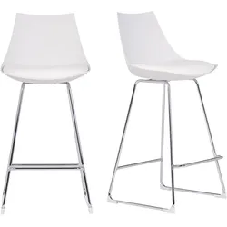 Design-Barhocker weiß 65 cm (2er-Satz) JUNE
