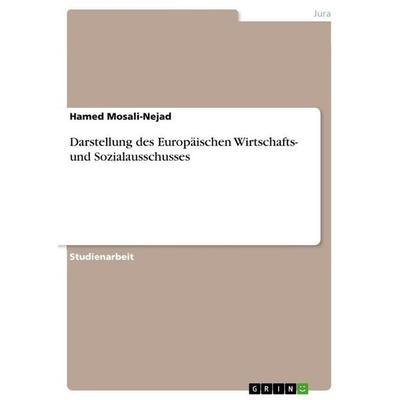 Darstellung des Europäischen Wirtschafts- und Sozialausschusses, Taschenbuch von Hamed Mosali-Nejad, GRIN, 978-3-656-65668-5