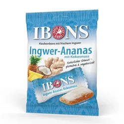 IBONS Ingwer Ananas mit Kokosnuss Kaubonbons 92 g