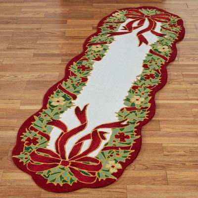 Touch of Class "Happy Holly Rug Runner Red, 2'6"" x 6', Red"