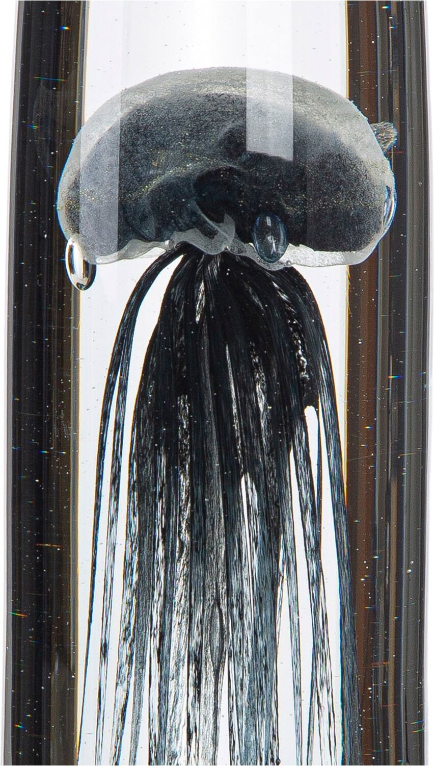 Skulptur GILDE "Dekoobjekt Qualle transparent", schwarz (klar, schwarz), B:10cm H:30cm T:10cm, Glas, Dekofiguren, Skulptur, Meeresdeko Meerestier maritim Glasdekofigur Tischdekoration klar, schwarz B/H/T: 10cm x 30cm x 10cm