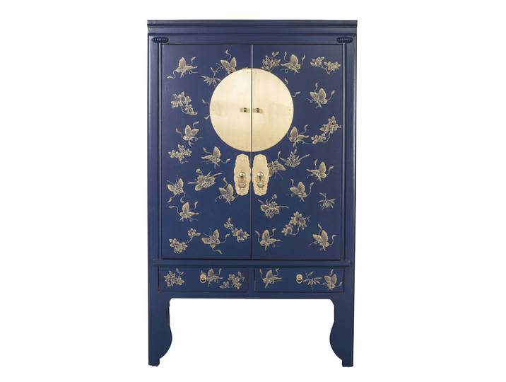 Fine Asianliving Armoire de mariage chinois de nuit peint à la main - Collection Orientique L100xP55xH175cm Armoire chinoise Armoire de mariage chinois Meubles asiatiques