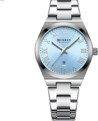 Friendly Fresh Finds Elegant Ladies Watch, Waterproof Stainless Steel Analog Watch For Women With Date Function silver