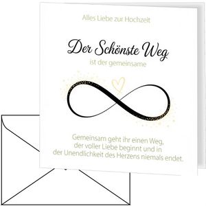Böttcher-AG Hochzeitskarte 30367, Der Schönste Weg, Klappkarte mit Umschlag, 14,5 x 14,5 cm