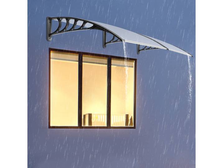 Auvent de porte avant de 200cm, abri de pluie, couverture transparente, auvent de fenêtre, évite les coups de soleil pour portes et fenêtres