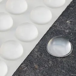 1 Bogen - Elastikpuffer, Halbkugel, selbstklebend 19 mm | transparent, PU-Elastomer