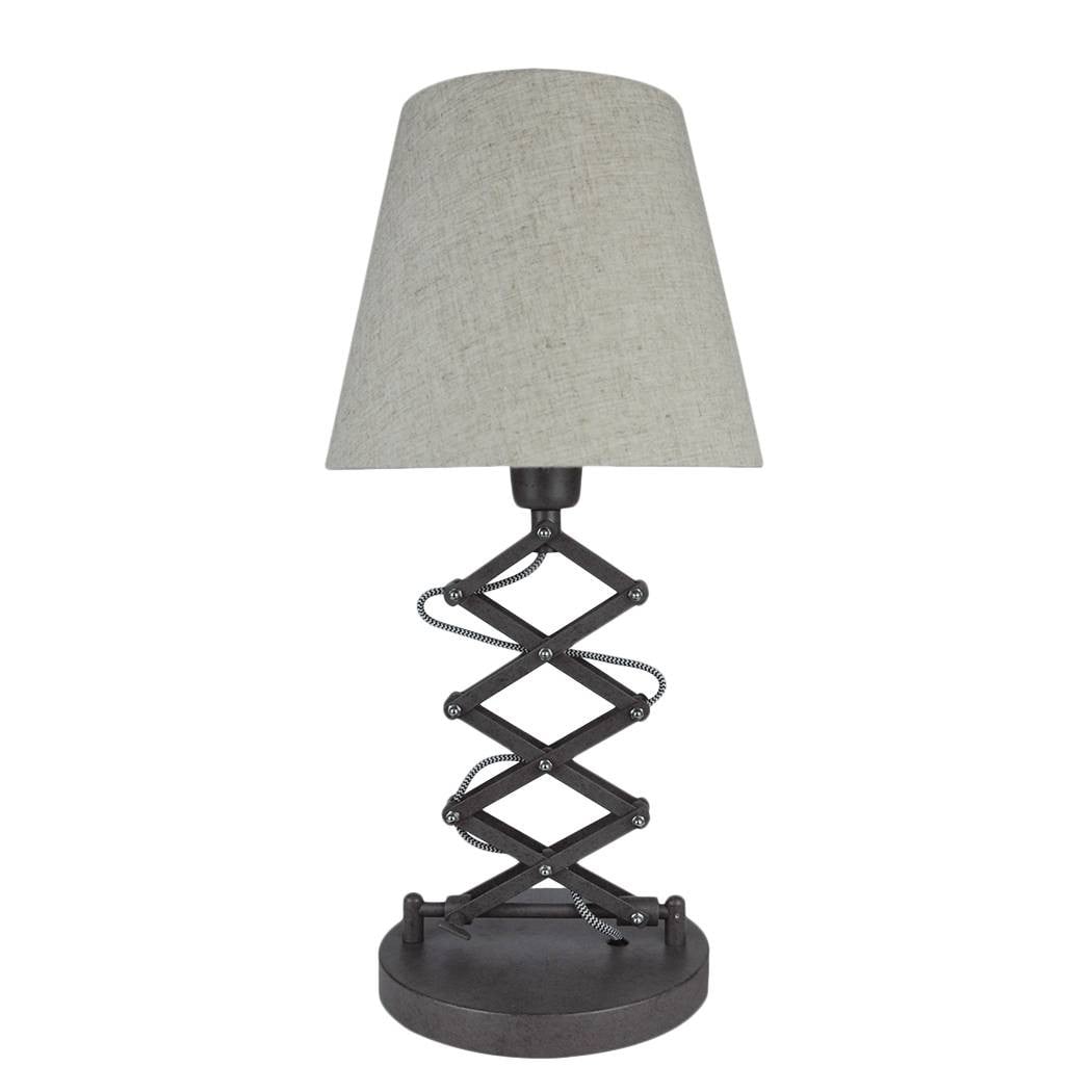 home24 Tafellamp Adrienne beige mixweefsel B: 36 cm, D: 36 cm, H: 86 cm, E27