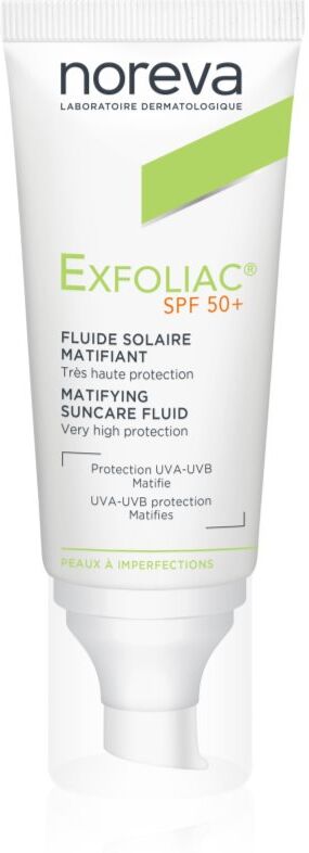 Noreva Exfoliac Mattifying Suncare Fluid SPF 50+ schützendes, mattes Fluid für das Gesicht SPF 50+ 40 ml